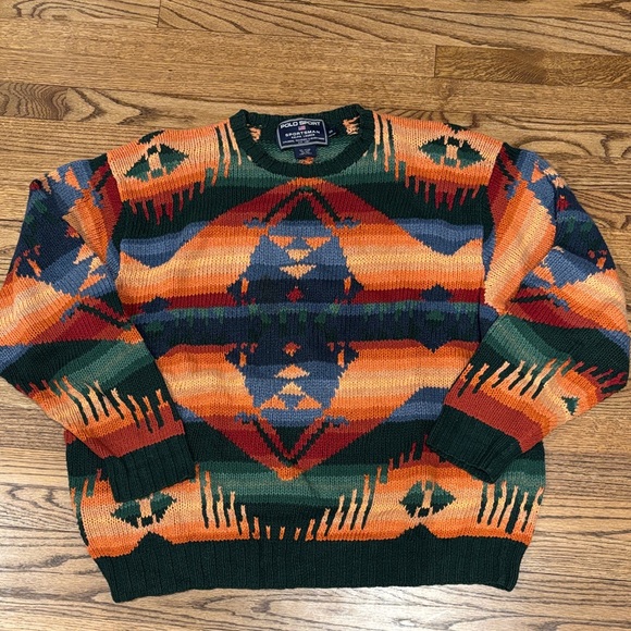 Polo Ralph Lauren Other - Hand knit Polo by Ralph Lauren Men's Multicolor Southwestern Crewneck Sweater